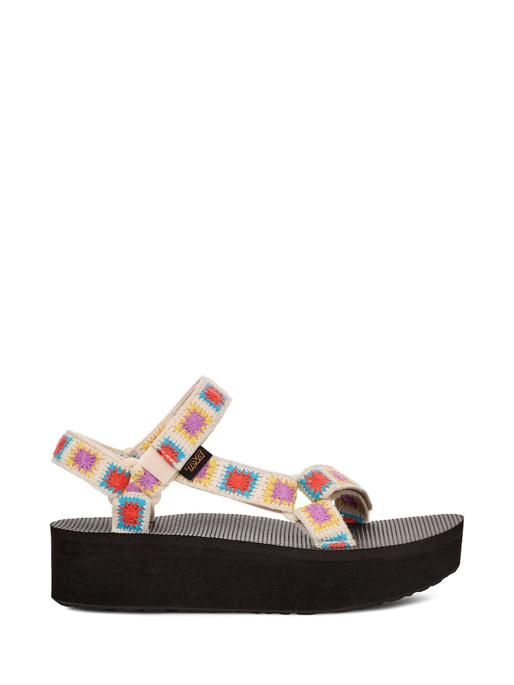 Teva Cream Flatform Universal Crochet Sandals - Image 1 of 6