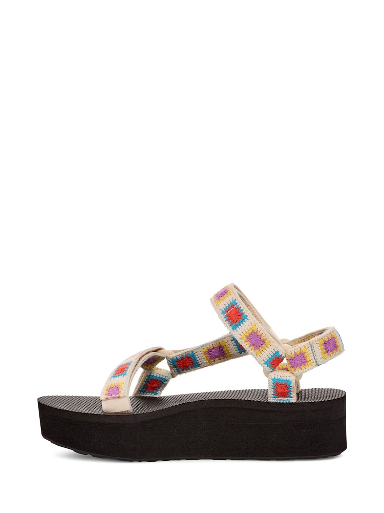 Teva Cream Flatform Universal Crochet Sandals - Image 2 of 6