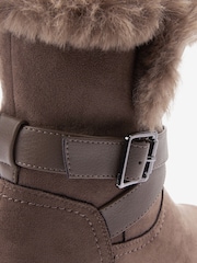 Grey Forever Comfort® Faux Fur Lined Buckle Detail Boots - Image 8 of 9