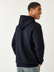 Navy Blue Hooded Premium Textured Overhead Hoodie - Image 4 of 7