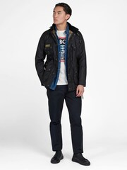 Barbour® International Slim Wax Black Jacket - Image 4 of 6