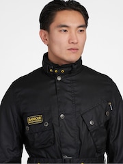 Barbour® International Slim Wax Black Jacket - Image 5 of 6