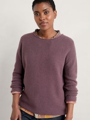 Seasalt Cornwall Purple Fruity Wool Jumper - Image 1 of 5