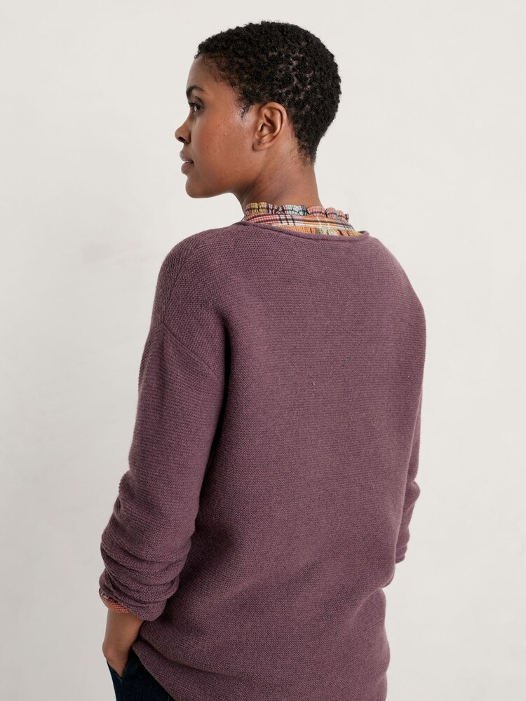 Seasalt Cornwall Purple Fruity Wool Jumper - Image 2 of 5