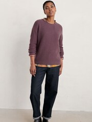 Seasalt Cornwall Purple Fruity Wool Jumper - Image 3 of 5
