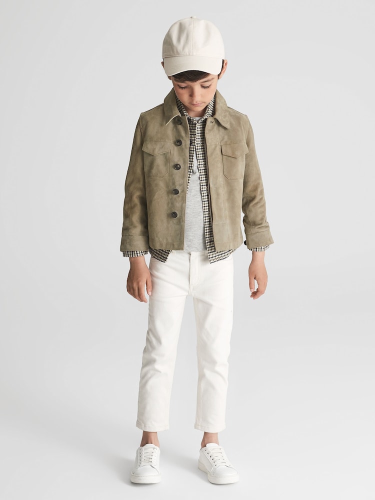 Reiss Sage Spark 9-12 yrs Suede Overshirt - Image 1 of 8