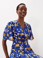 Phase Eight Blue Jayla Floral Printed Dress - Image 4 of 6