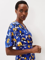 Phase Eight Blue Jayla Floral Printed Dress - Image 5 of 6