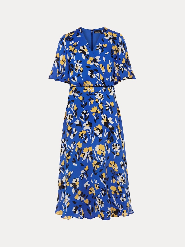 Phase Eight Blue Jayla Floral Printed Dress - Image 6 of 6