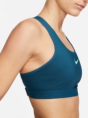Nike Blue Dri-FIT Swoosh High Support Sports Bra - Image 4 of 8