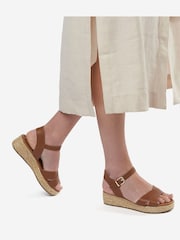 Braun - Dune London Linnie Sandalen mit dicker Sohle und überkreuzten Riemen - Bild 1 von 6