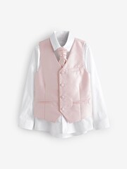 Pink Waistcoat, Shirt & Cravat Occasion Set (12mths-16yrs) - Image 1 of 2