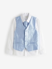 Blue Waistcoat, Shirt & Cravat Occasion Set (12mths-16yrs) - Image 1 of 2
