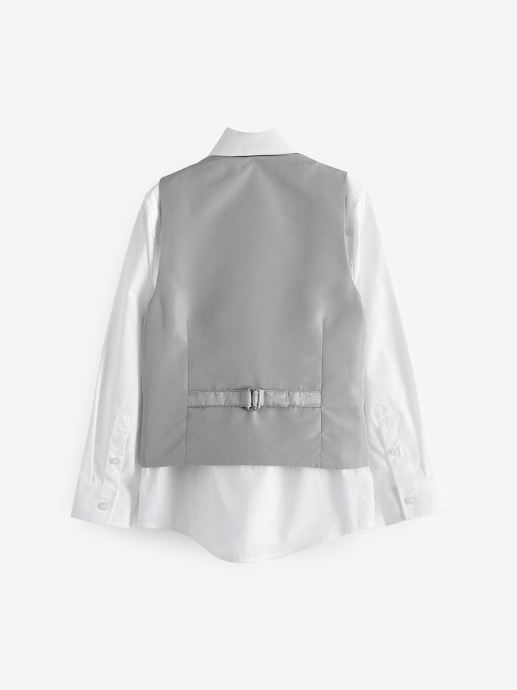 Silver Waistcoat, Shirt & Cravat Occasion Set (12mths-16yrs) - Image 2 of 2