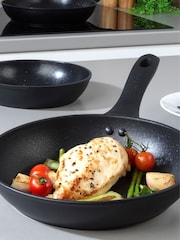 Salter 3 Piece Black Geo Hexagonal Frying Pan Set - Image 1 of 4