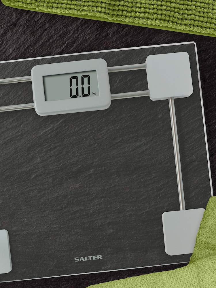 Salter Silver Toughened Glass Electronic Bathroom Scale - Image 1 of 2