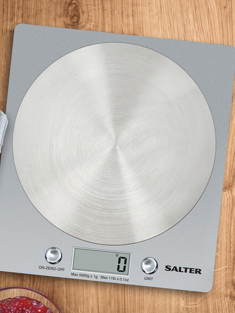 Salter Silver Bamboo Worktop Chopping Board with Lip Scales - Image 1 of 4