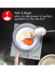 Salter Silver Bamboo Worktop Chopping Board with Lip Scales - Image 3 of 4
