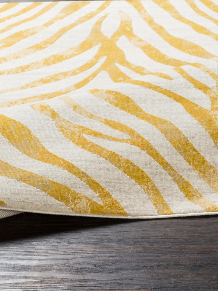 LIVABLISS Yellow City Animal Print Zebra Boho Rug - Image 1 of 3 LIVABLISS Yellow City Animal Print Zebra Boho Rug - Image 1 of 3