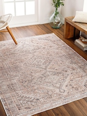 LIVABLISS Pink Amelie Vintage Traditional Washable Rug - Image 1 of 6