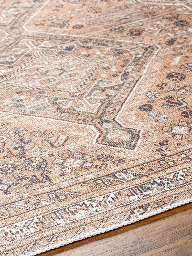 LIVABLISS Pink Amelie Vintage Traditional Washable Rug - Image 6 of 6 LIVABLISS Pink Amelie Vintage Traditional Washable Rug - Image 6 of 6