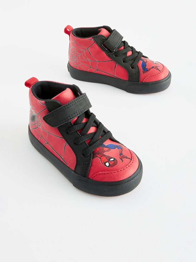 Red Spiderman Elastic Lace Touch Fastening Boots - Image 1 of 5