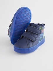 Navy Blue Graffiti Touch Fastening Light Up Hi Top Boots - Image 5 of 6