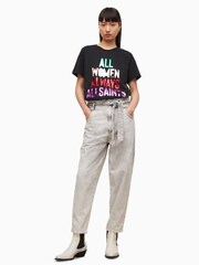 AllSaints Black Womens Day 100% Cotton T-Shirt - Image 3 of 5