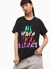 AllSaints Black Womens Day 100% Cotton T-Shirt - Image 4 of 5