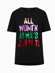 AllSaints Black Womens Day 100% Cotton T-Shirt - Image 5 of 5