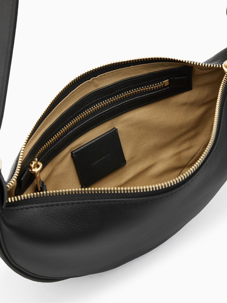 AllSaints Black Half Moon Cross-Body Bag - Image 4 of 6