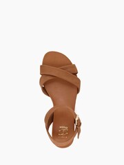 Dune London Brown Landie Cross Strap Comfort Sandals - Image 6 of 6