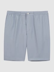 Reiss Airforce Blue Payne Casual Linen Shorts - Image 2 of 6