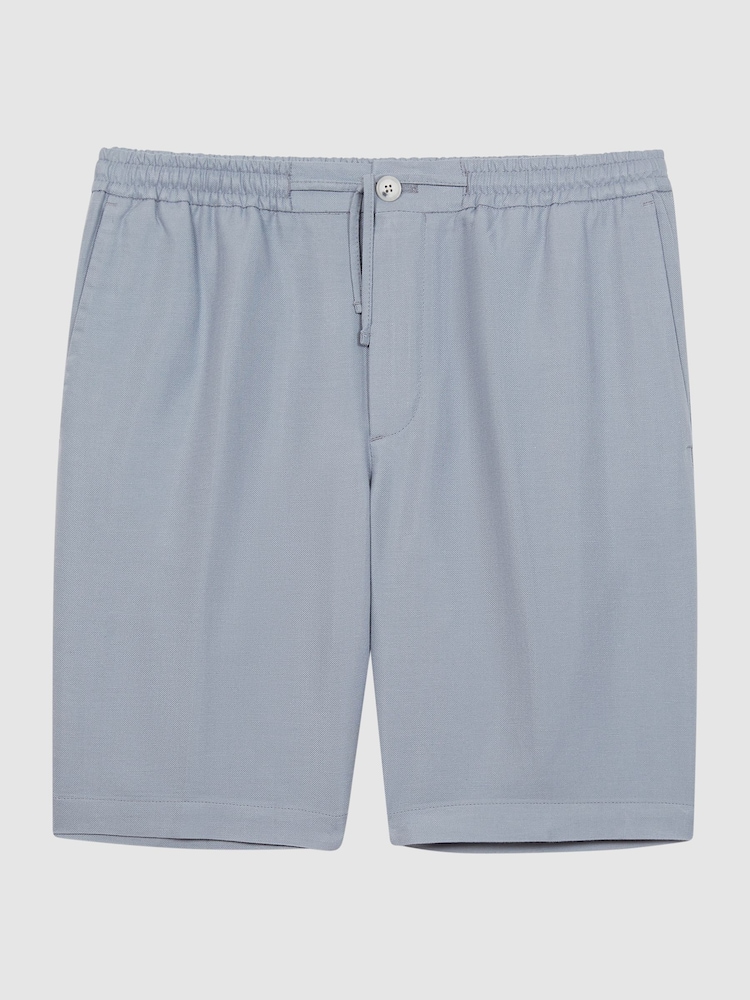 Reiss Airforce Blue Payne Casual Linen Shorts - Image 2 of 6