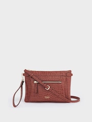Osprey London The Ruby Leather Cross-Body Cognac Clutch - Image 1 of 6