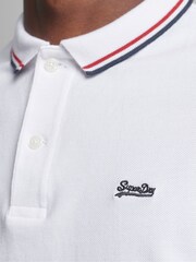 Superdry Red Cotton Vintage Tipped Short Sleeve Polo Shirt - Image 2 of 5