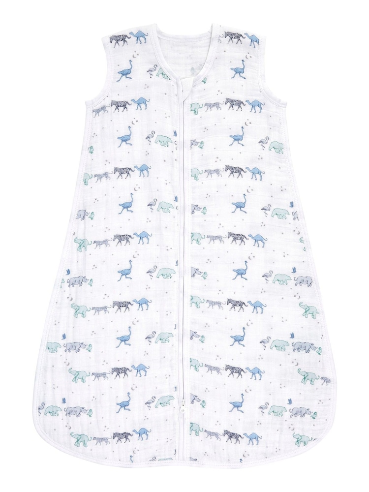 aden + anais Blue 100% Cotton Sleeping Bag - Image 2 of 6