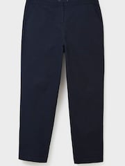 Crew Clothing Company Navy Blue Cotton Tapered Casual Trousers - Image 4 of 4