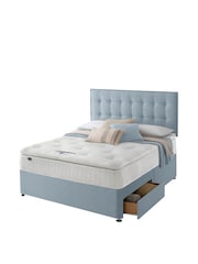 Silentnight Blue Mirapocket 1000 Geltex Pillowtop Mattress and 2 Drawer Divan Base Bed Set - Image 2 of 6