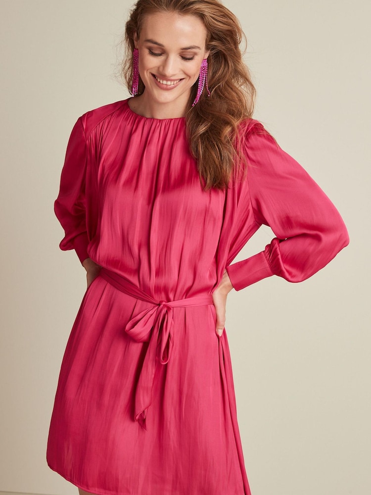 Pink Satin Mini Dress - Image 1 of 6