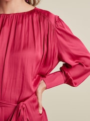 Pink Satin Mini Dress - Image 4 of 6
