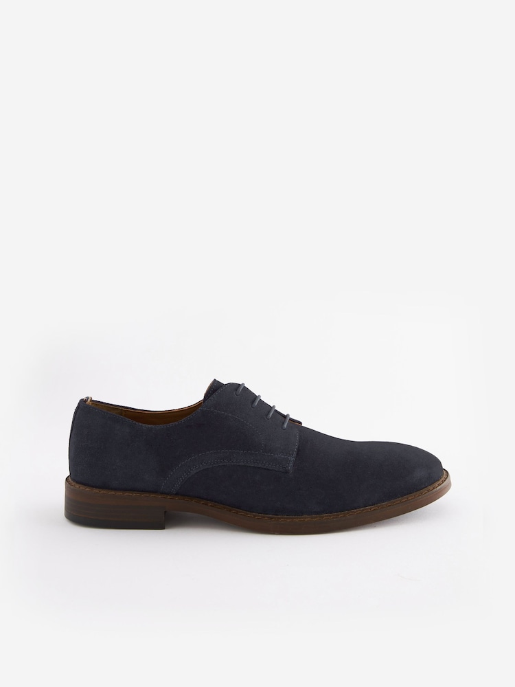 Joules Suede Derby Navy Blue Suede Derby - Image 2 of 6