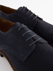Joules Suede Derby Navy Blue Suede Derby - Image 4 of 6