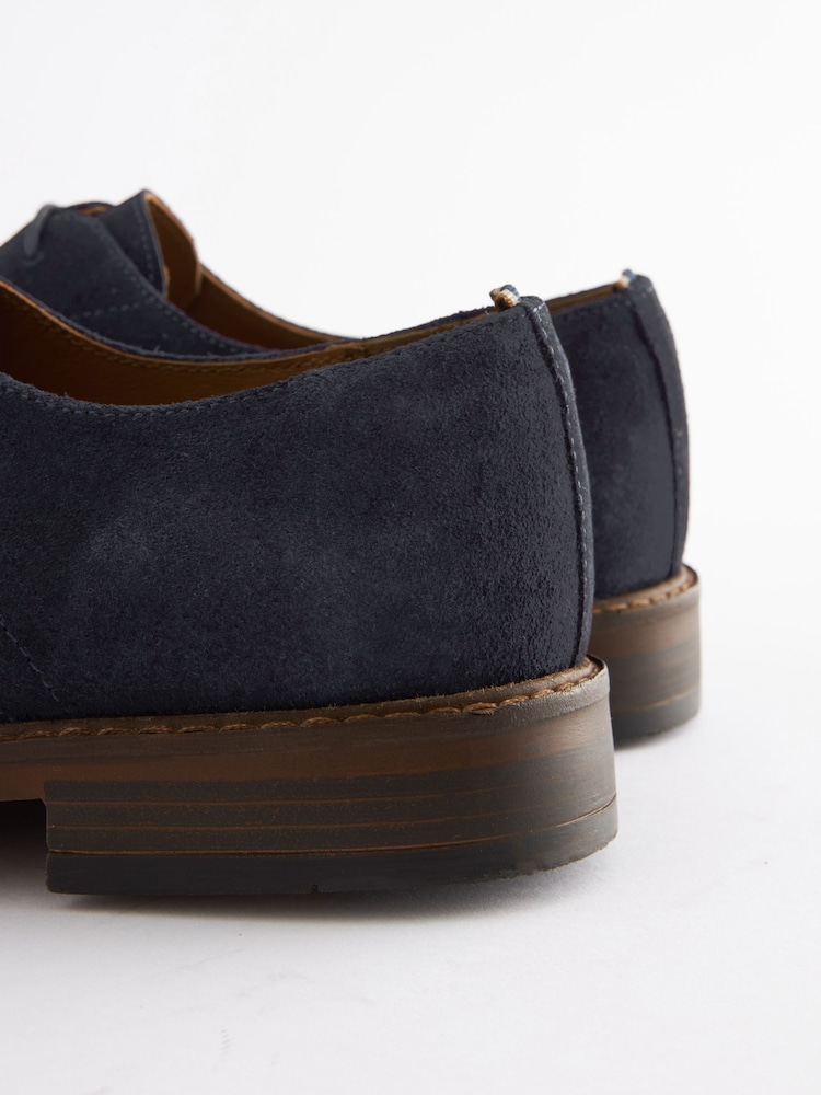 Joules Suede Derby Navy Blue Suede Derby - Image 6 of 6