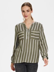 Kaffe Green Babara Long Sleeve Shirt Blouse - Image 1 of 9
