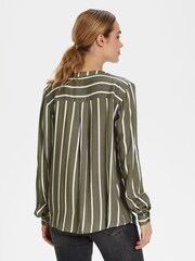 Kaffe Green Babara Long Sleeve Shirt Blouse - Image 2 of 9