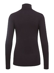 Kaffe Black Yoko Jersey Fitted Rollneck Blouse - Image 6 of 7