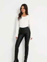Kaffe Black Ada Faux Leather Leggings - Image 1 of 7