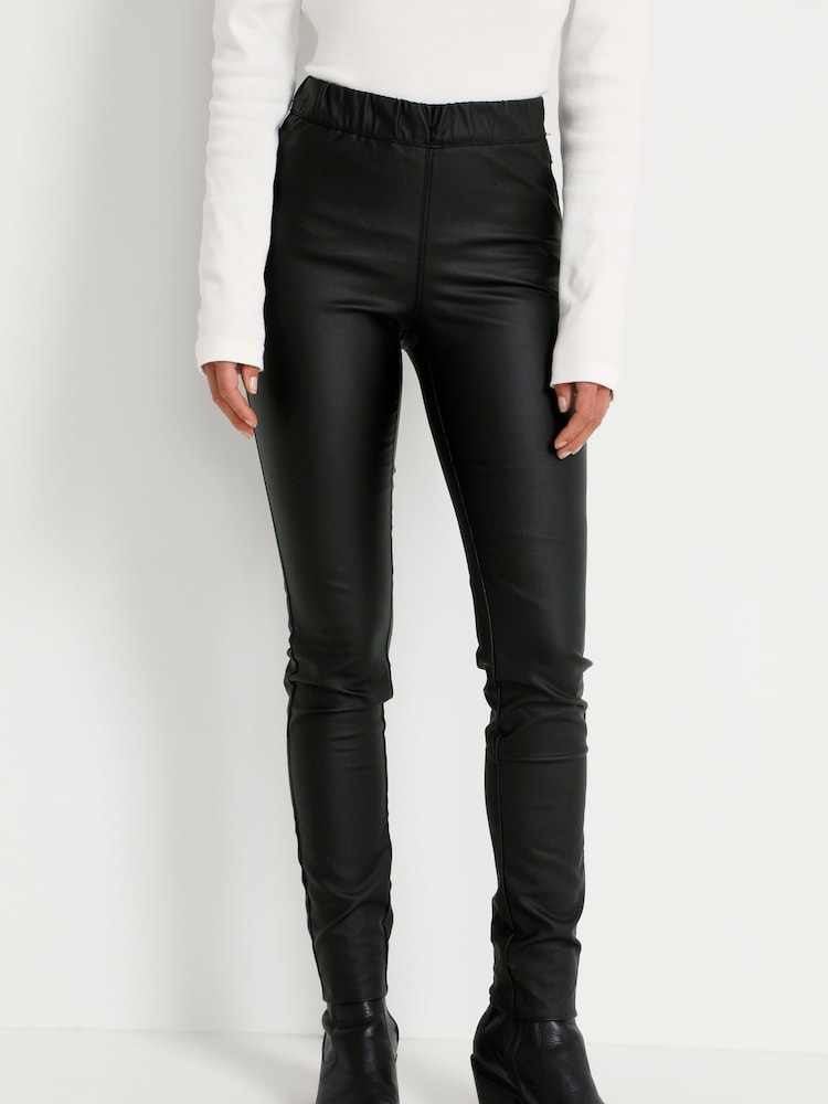 Kaffe Black Ada Faux Leather Leggings - Image 2 of 7