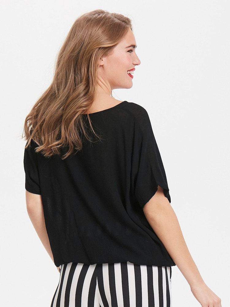 Kaffe Amber Stanley Black Short Sleeve Blouse - Image 2 of 7 Kaffe Amber Stanley Black Short Sleeve Blouse - Image 2 of 7